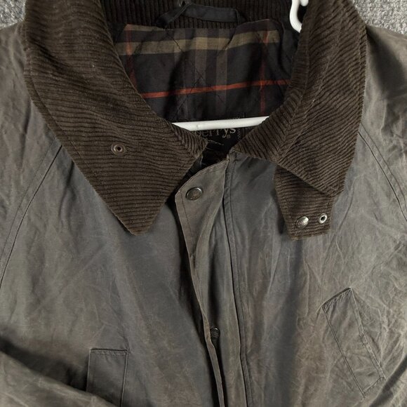 Burberry Cotton Cupra Waxed Jacket Full Zip Cargo Pockets England M/L Collared - Picture 2 of 16